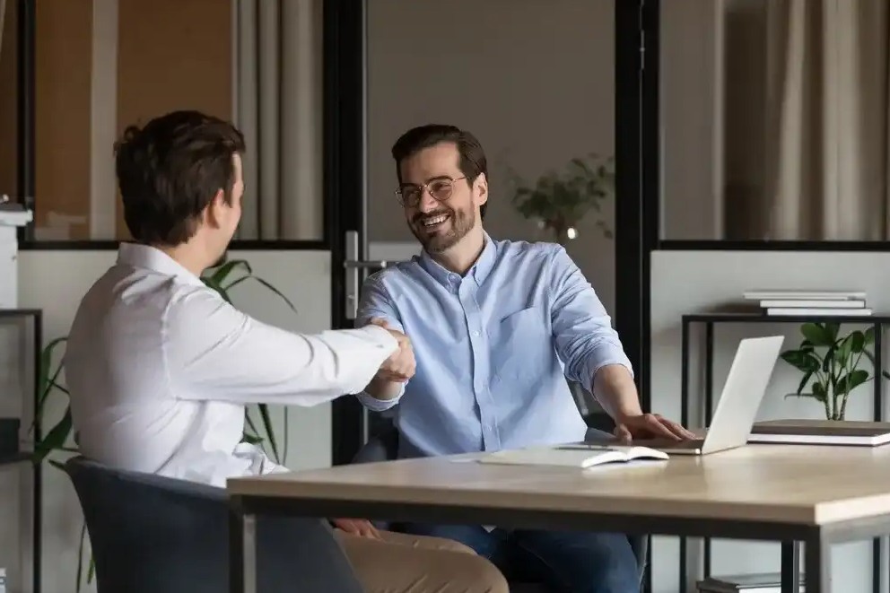 Man interviewing for job