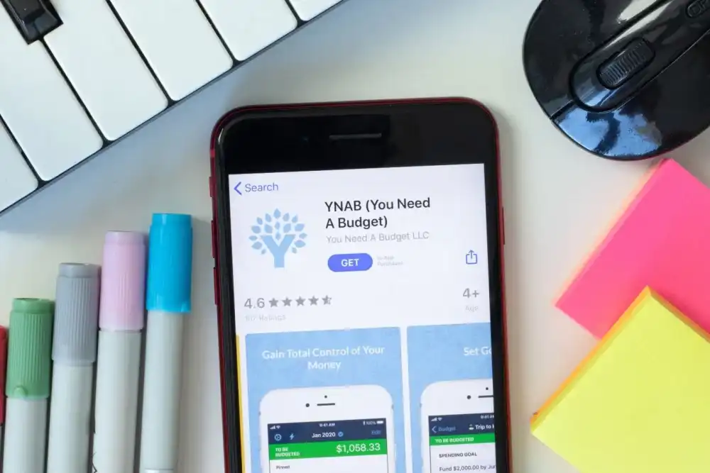 A smartphone showing the app page for YNAB