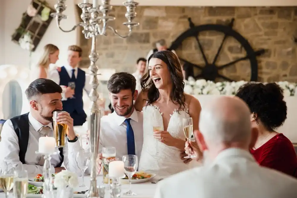 A couple at their wedding