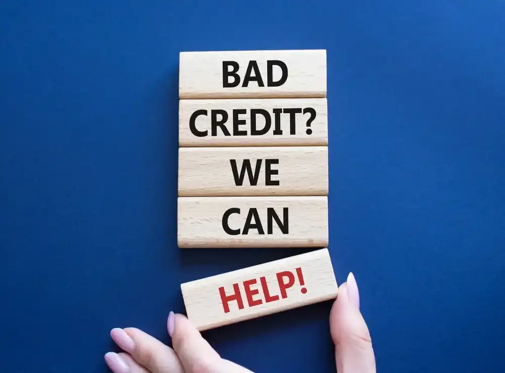 Blocks that read "Bad Credit? We Can Help!"