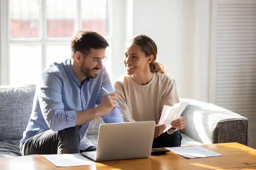 A couple working on securing a loan